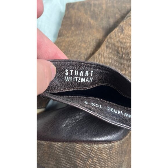 STUART WEITZMAN KNEE HIGH TALL PLATFORM WEDGE BOOTS 10.5 - Picture 6 of 8